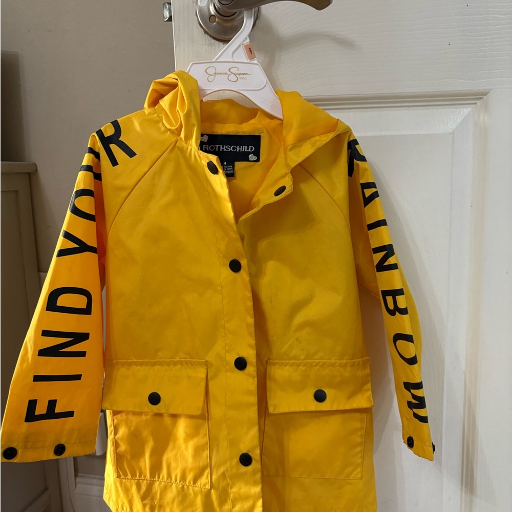 Rothschild Kids Bright Yellow Raincoat with Lettering